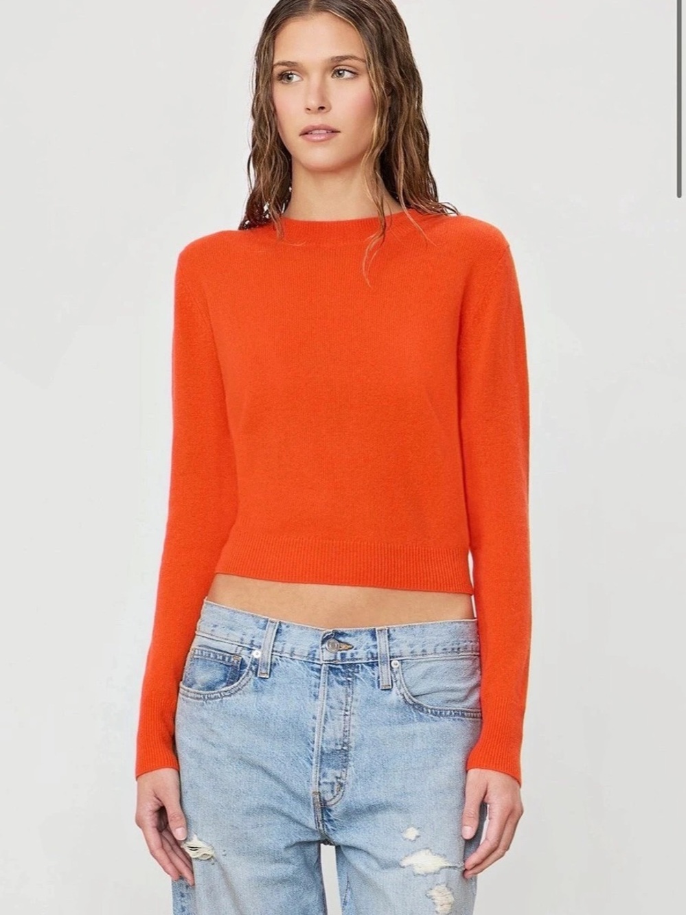 Eterne Francis Crewneck Sweater in Orange Like New